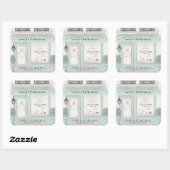 ベーカリーフランスのパティスリーパリグリーン誕生日 スクエアシール (シート)