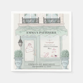 ベーカリーフランスのパティスリーパリグリーン1日 スタンダードカクテルナプキン