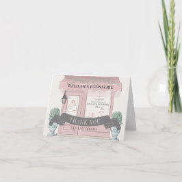 ベーカリーフランスのパティスリーパリピンクバルミツワー サンキューカード