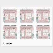 ベーカリーフランスのパティスリーパリピンクバルミツワー スクエアシール (シート)