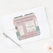 ベーカリーフランスのパティスリーパリピンクバルミツワー スクエアシール (封筒)