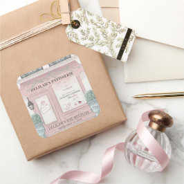 ベーカリーフランスのパティスリーパリピンクバルミツワー スクエアシール