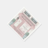 ベーカリーフランスのパティスリーパリピンクバルミツワー スタンダードカクテルナプキン (角)