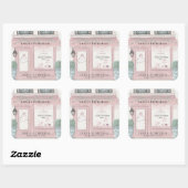 ベーカリーフランスのパティスリーパリピンク誕生日 スクエアシール (シート)