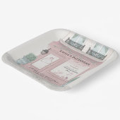 ベーカリーフランスのパティスリーパリピンク誕生日 ペーパープレート (傾斜あり)