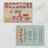 ベーカリーブティックケーキ&パティスリービジネスカード 名刺 (正面/裏面)