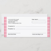 ベーカリーブティックスタイル商品券 (裏面)