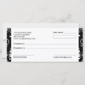 ベーカリーブティックスタイル商品券 (裏面)