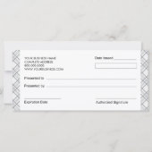 ベーカリーブティックスタイル商品券 (裏面)