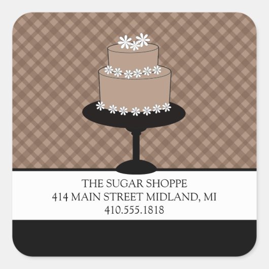 ベーカリーブティックスタイル製品ラベルシール スクエアシール (正面)