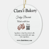 ベーカリーブラウニーに愛rで作られた材料を追加 セラミックオーナメント (左)