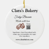 ベーカリーブラウニーに愛rで作られた材料を追加 セラミックオーナメント (裏面)