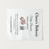 ベーカリーブラウニーに愛rで作られた材料を追加 タペストリー (正面(横))