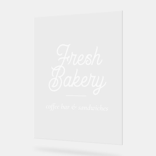 ベーカリーブランディングビジネススクリプトウィンドウガラス アクリルサイン (傾斜)
