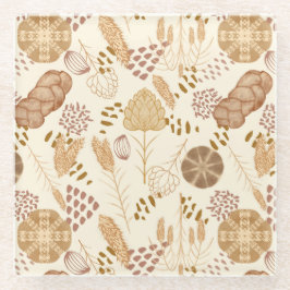 ベーカリーブリス：アーティザンブレッド&バーリーベージュ ガラスコースター