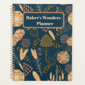 ベーカリーブリス：アーティザンブレッド&バーリー、ティール（緑がかった色）、 プランナー手帳 (正面)