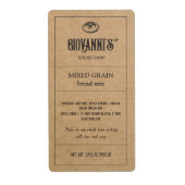 ベーカリーブレッドミックスラベルブラウンクラフト紙 ラベル (正面)