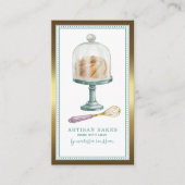 ベーカリーベイカーパティシシェフウォーターカラーゴールドフォイル 名刺 (正面)