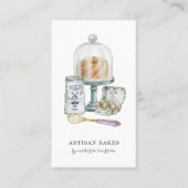 ベーカリーベイカーパティシシェフウォーターカラービジネスカード 名刺 (正面)