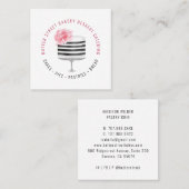 ベーカリーベイカーパティシシェフウォーターカラーフローラケーキSq スクエア名刺 (正面/裏面)