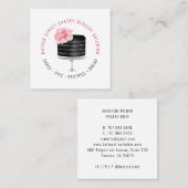 ベーカリーベイカーパティシシェフウォーターカラーフローラケーキSq スクエア名刺 (正面/裏面)