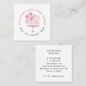 ベーカリーベイカーパティシシェフウォーターカラーフローラケーキSq スクエア名刺 (正面/裏面)