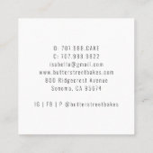 ベーカリーベイカーパティシシェフウォーターカラーベーキング器具 スクエア名刺 (裏面)