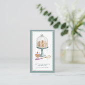 ベーカリーベイカーパティシシェフウォーターカラー焼いたグッズ 名刺 (スタンド正面)