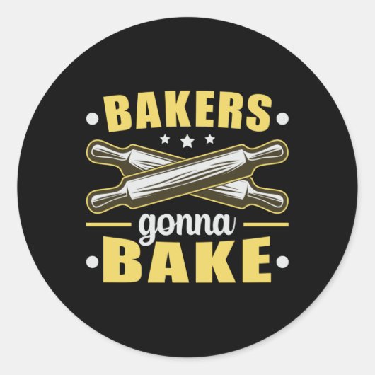 ベーカリーベイカーベイクブレッドケーキベーキングギフトアイディア ラウンドシール (正面)
