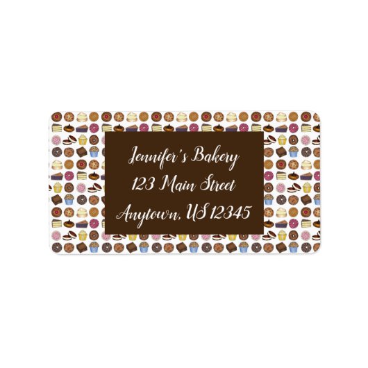 ベーカリーベイクセールフードブラウニーカップケーキパイスイーツ ラベル (正面)