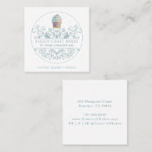 ベーカリーベーカーのカップケーキロゴ名刺 スクエア名刺 (正面/裏面)