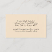 ベーカリーベーカー熊パン水の色かわいい 名刺 (裏面)