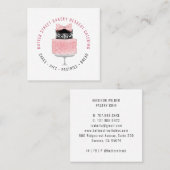 ベーカリーベーカー生地シェフウォーターカラーケーキ スクエア名刺 (正面/裏面)