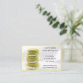 ベーカリーベーカー菓子シェフグリーンマカロン 名刺 (スタンド正面)