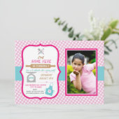 ベーカリーベーキングアニーエイジバースデーパーティーガールズ招待状 招待状 (スタンド正面)