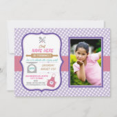 ベーカリーベーキングエイジバースデーパーティーガールズ招待状 招待状 (正面)