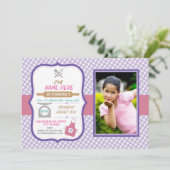 ベーカリーベーキングエイジバースデーパーティーガールズ招待状 招待状 (スタンド正面)