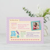 ベーカリーベーキングフォトレシピカード誕生日パーティー 招待状 (スタンド正面)