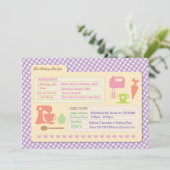 ベーカリーベーキングレシピカードバースデーパーティー招待状 招待状 (スタンド正面)