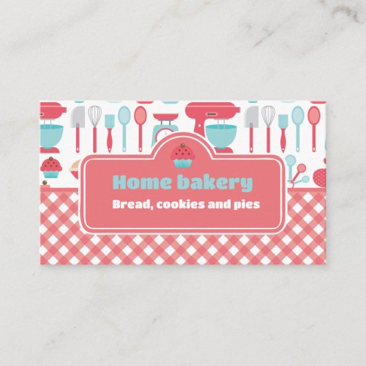 ベーカリーベーキング器具パターンソーシャルメディアのアイコン 名刺 (正面)