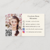 ベーカリーベージュクリームケーキペストリーQRコード写真 名刺 (裏面)