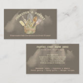 ベーカリーペストリエレガントーシェフ素朴な水色 名刺 (正面/裏面)