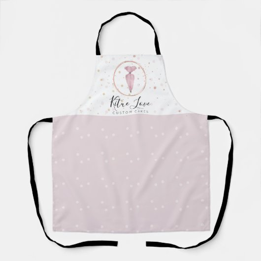 ベーカリーペストリークリームスキザー水玉模様 エプロン (正面)