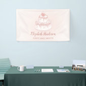 ベーカリーペストリーケーキスイーツバラ金ゴールド赤面ピンク 横断幕 (トレードショー)