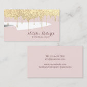 ベーカリーペストリーシェフナイフモダン金ゴールドグリッタードリップ 名刺 (正面/裏面)