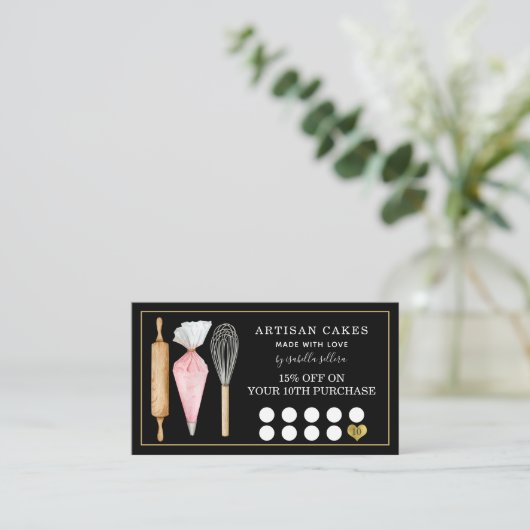 ベーカリーペストリーシェフベーカーズツールブラックロイヤリティ ロイヤリティカード (スタンド正面)