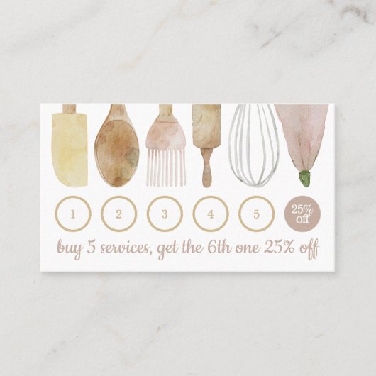 ベーカリーペストリーハンドツールケーキキッチンロイヤリティ 名刺 (正面)