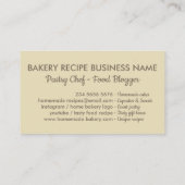 ベーカリーペストリーハンドツールケーキ飾り菓子 名刺 (裏面)