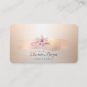 ベーカリーペストリーハンドツールバラ金ゴールドブラシストローク 名刺 (正面)