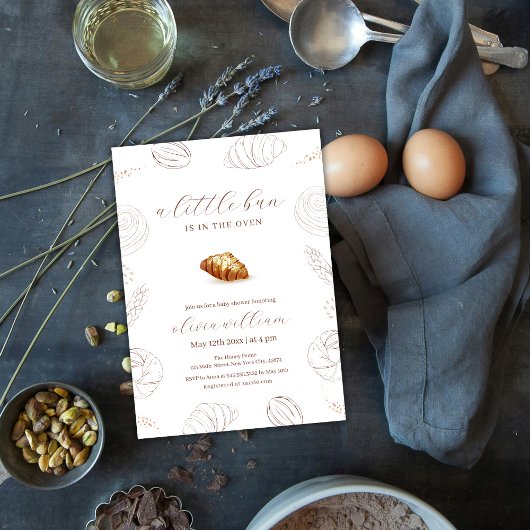 ベーカリーペストリーパンでオーブンの赤ちゃんシャワー 招待状